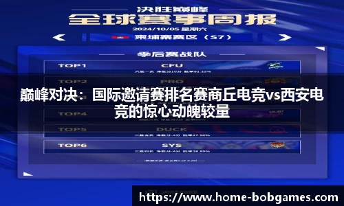 巅峰对决：国际邀请赛排名赛商丘电竞vs西安电竞的惊心动魄较量